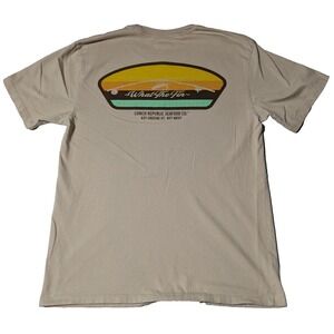 WHAT THE FIN Conch Republic Seafood Company Key West Men Large Khaki T-Shirt